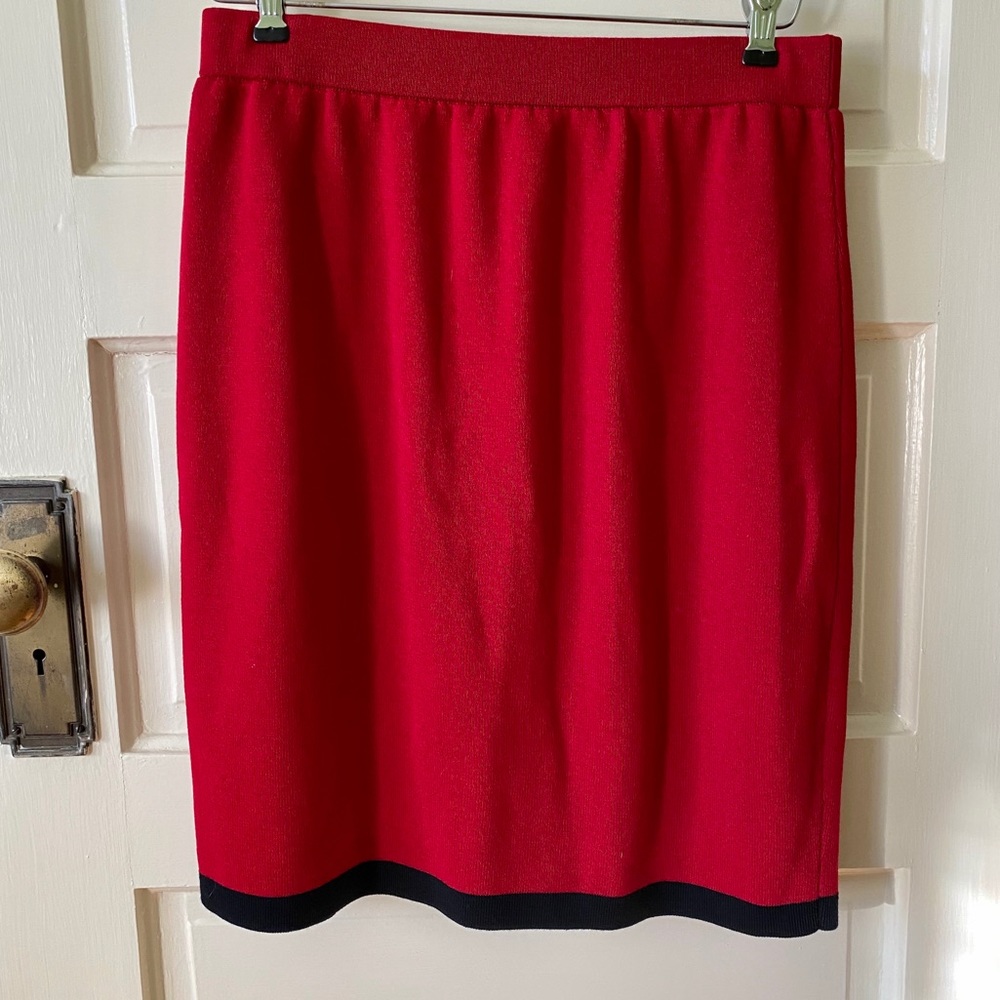 St. John Collection red skirt